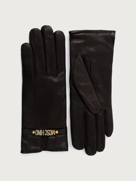 Moschino mănuși pentru femei din piele negru
