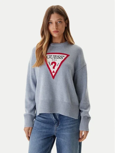 Пуловер Guess Jeans от лека материя черно