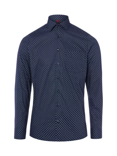 Finshley & Harding koszula biznesowa Easy Care Mężczyźni Slim Fit wzorzysty 38 niebieski