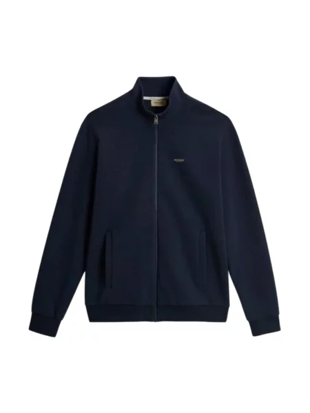 Bluza Woolrich do biegania z logo niebieska