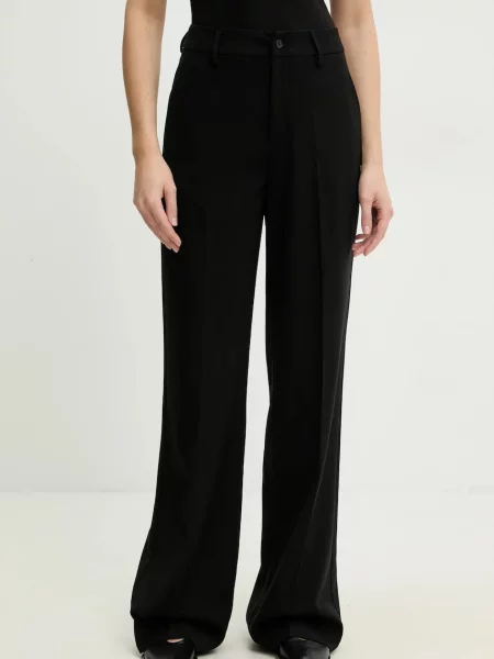 Панталон Answear Lab с широка каройка с висока талия черно