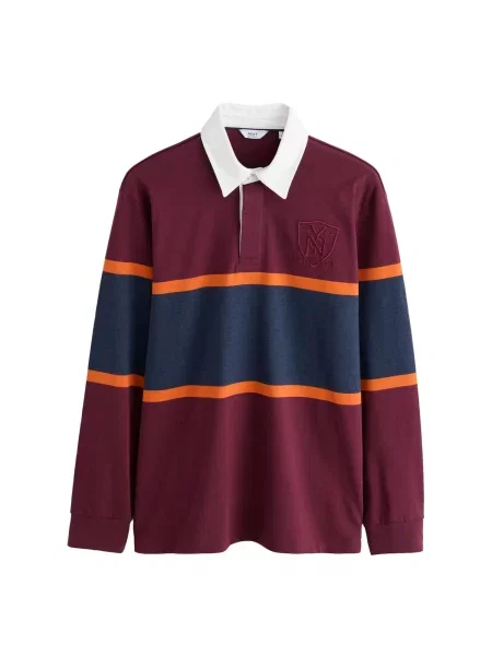 Next Tricou albastru noapte / portocaliu închis / roșu burgundy alb