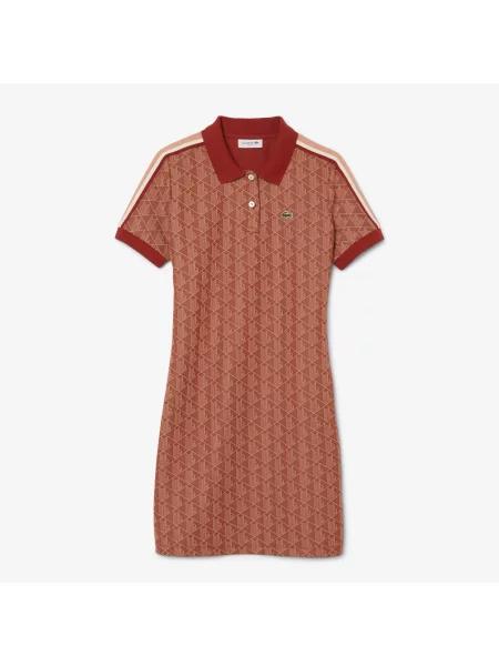 Lacoste сукня Monogram коричнева