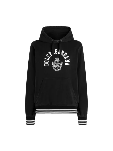 Bluza z kapturem Dolce And Gabbana z kapturem z logo czarna