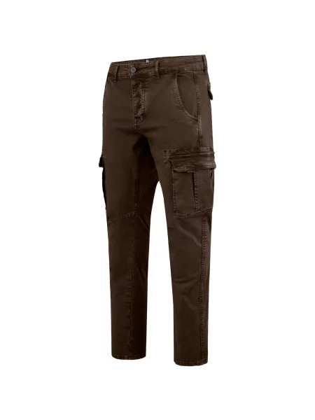 Pantaloni cargo Bomboogie stretch maro