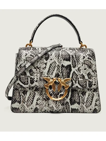 Pinko De piele cufăr Love One top gri