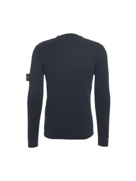 Sweter Stone Island wełniany z kamieniami niebieski