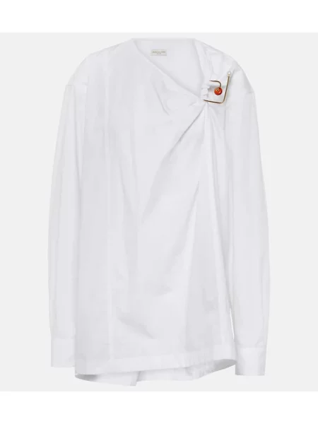 Bluză Dries Van Noten din poplin alb