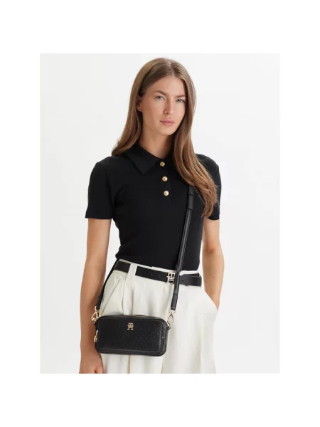 Torba na ramię z odpinanym paskiem Tommy Hilfiger czarna