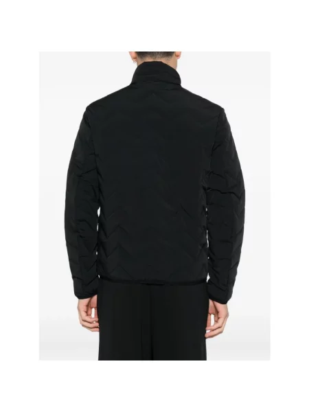 Lniana kurtka puchowa Emporio Armani czarna