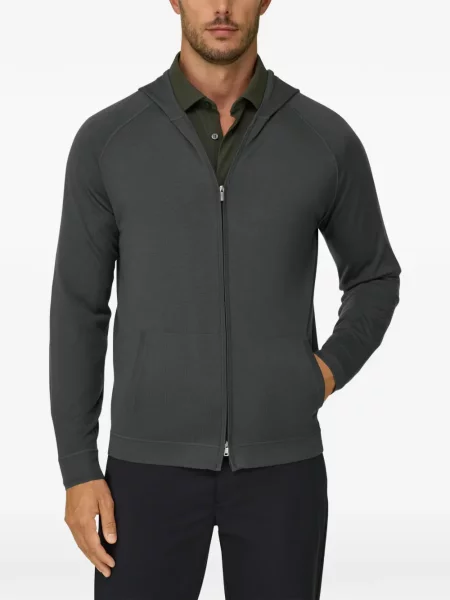 Hoodie Boggi Milano από μαλλί merino γκρι