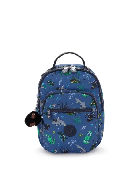 KIPLING Ruksak Seoul morsko plava / siva / zelena crna