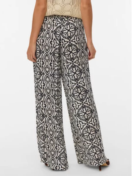 Vero Moda Medžiaginės kelnės Menny Wide Leg smėlio