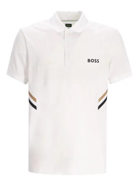 Tricou polo Boss cu dungi alb