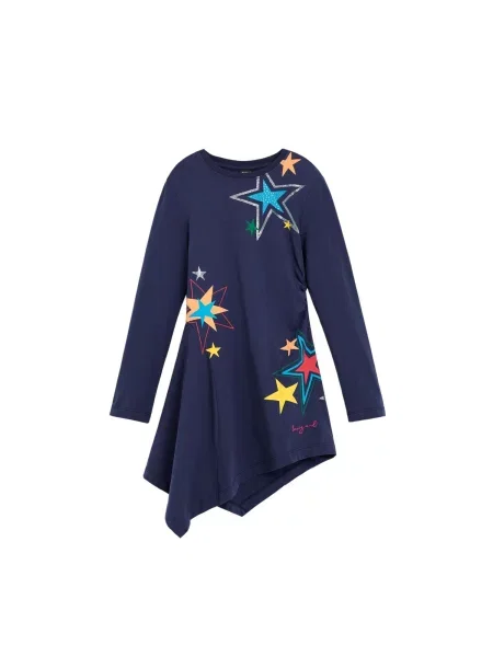 Desigual Rochie bleumarin / azur portocaliu galben