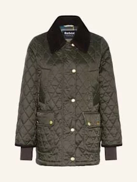 Barbour Prošívaná Bunda Beadnel tmavě zelená/ tmavě hnědá zelená