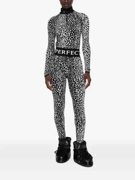 Top Perfect Moment cu imagine cu model leopard din jacard negru
