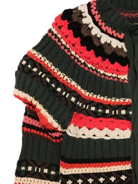 Cardigan Sacai cu dungi verde