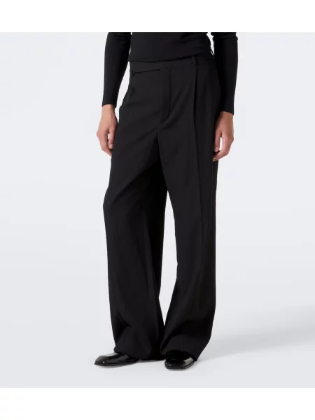 Pantaloni Saint Laurent de lână negru