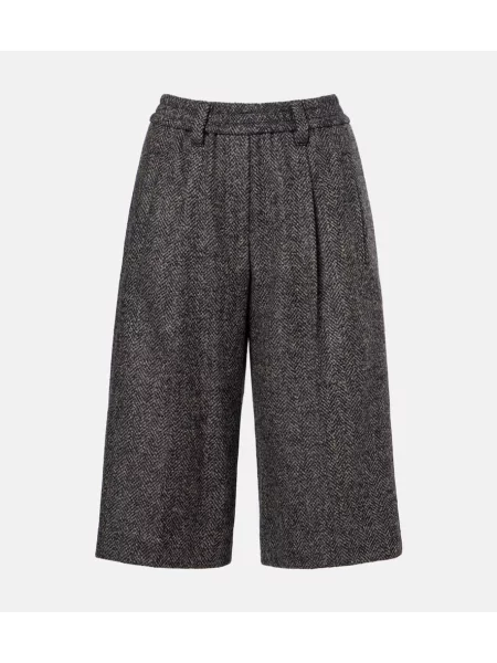 Szorty Brunello Cucinelli wełniane w jodełkę