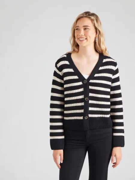 VERO MODA Geacă tricotată VMCALLA crem negru
