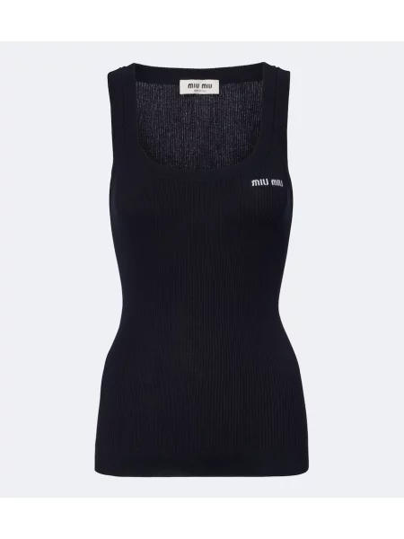 Top Miu Miu tricotate albastru