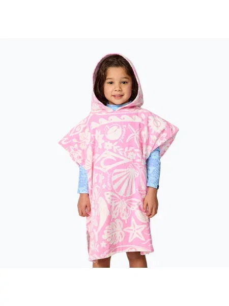 Poncho pentru femei Rip Curl Mixed Snap Cotton Hooded pink roz