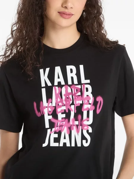 Μπλούζα Karl Lagerfeld Jeans με σχέδιο μαύρο