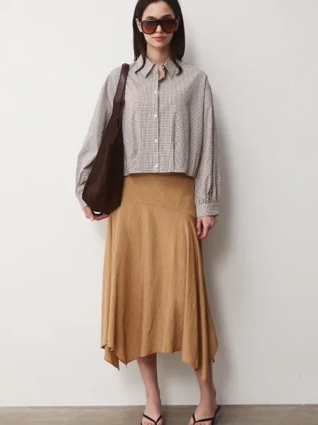 Medicine spódnica asymetryczna z modalem beżowa