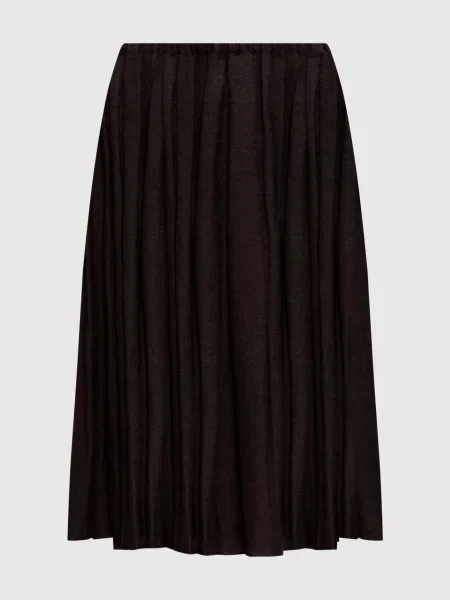 Спідниця з льону та шовку Boboutic коричнева