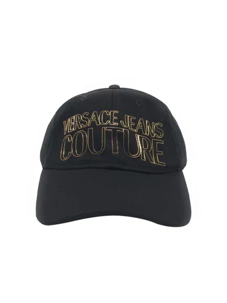 Czapka z daszkiem Versace Jeans Couture z autografem czarna