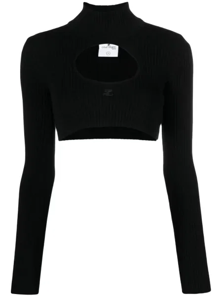 Pulover Courreges cu broderie negru