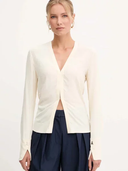 Patrizia Pepe koszula beżowy regular biała