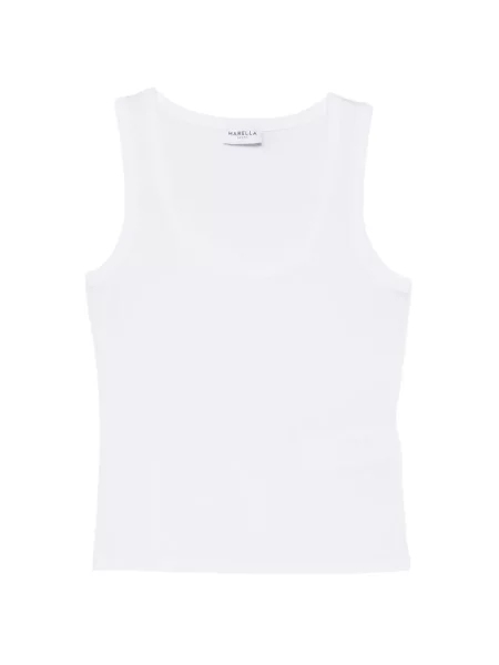 Top Marella cu nervuri alb