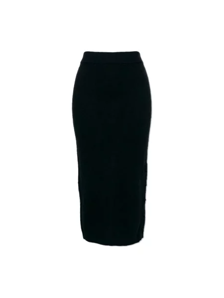 Spódnica midi Jil Sander wełniana czarna