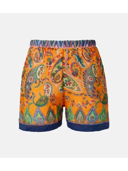 Pantaloni scurți Etro cu talie înaltă cu model paisley