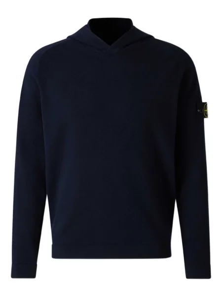 Hanorac cu glugă Stone Island cu strasuri albastru