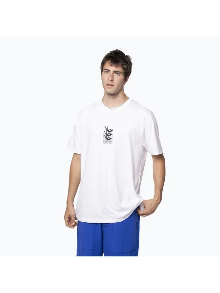 Tricou pentru bărbați Kaotiko Washed Cosmic Order white alb
