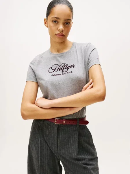 Tommy Hilfiger Koszulka Kobiety szary|lila marmurkowy S szara