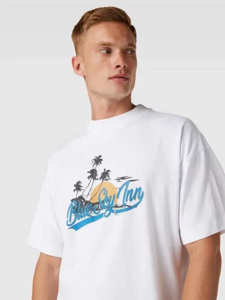 Oversized t-shirt z czystej bawełny Blue Sky Inn biała