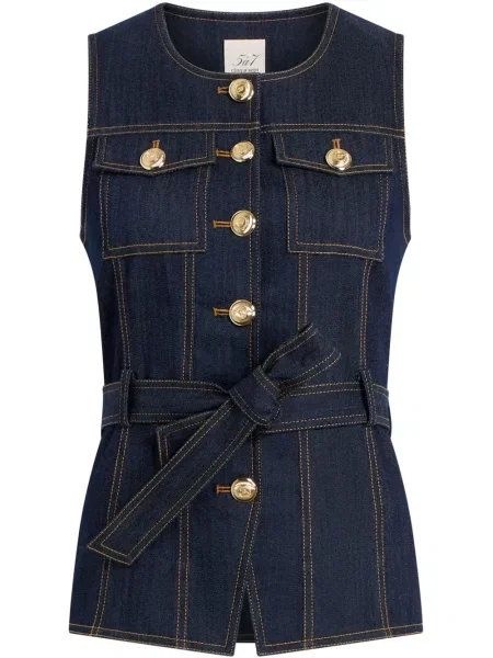 Kamizelka jeansowa Cinq A Sept niebieska