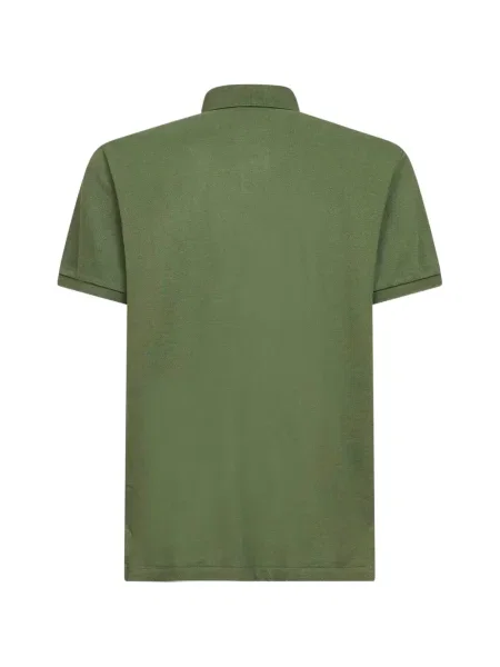 Haftowana koszulka Polo Ralph Lauren z dekoltem w serek niebieska
