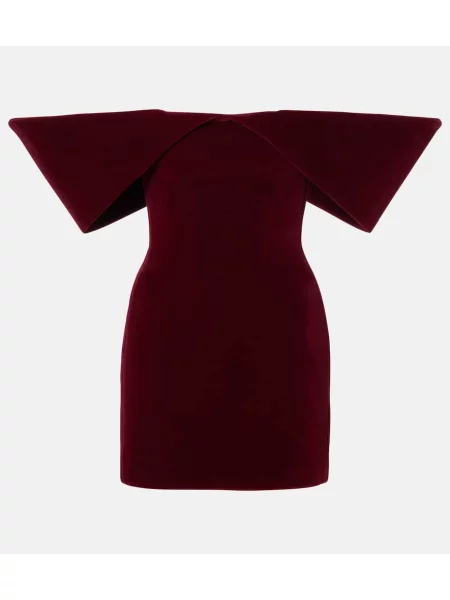 Rochie David Koma de catifea bordo
