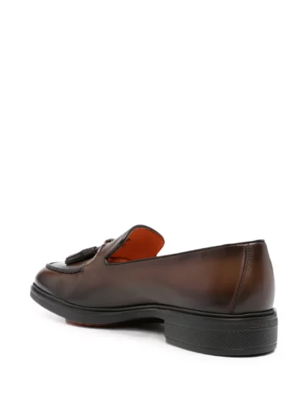 Pantofi loafer Santoni țesuți maro