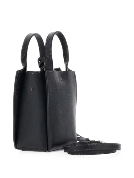 Kožená kabelka Tod's s autogramem černá