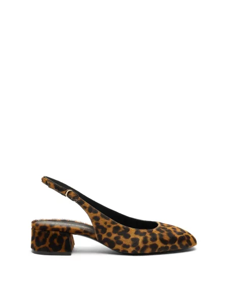 Czółenka Stuart Weitzman z otwartą piętą brązowa