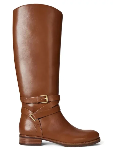 Kožené čižmy Lauren Ralph Lauren Collins Tll hnedá