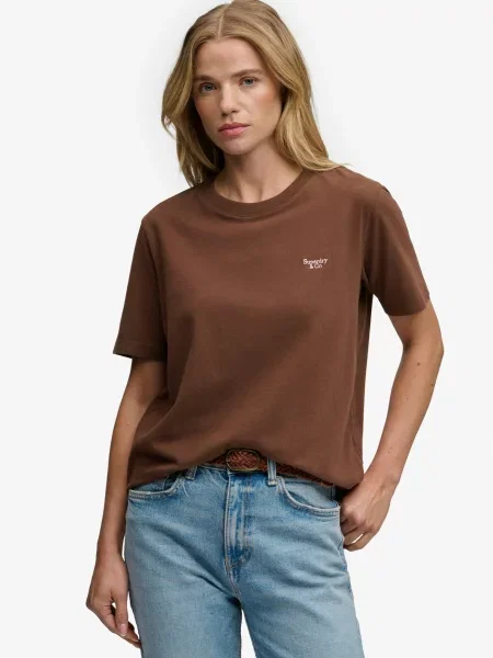 Superdry & Co Tričko čokoládová / rosé