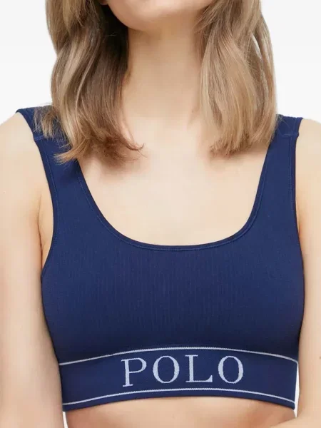 Pletene prugaste kratke hlače Polo Ralph Lauren veze bijela