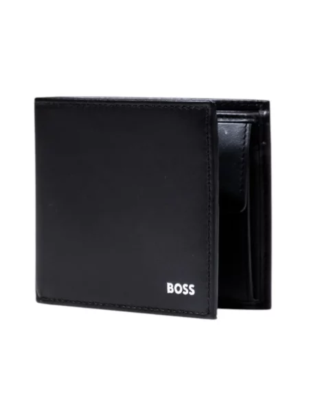 BOSS portfel skórzany czarny